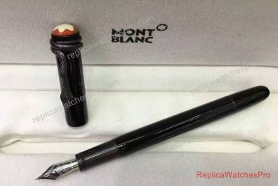 Fake Montblanc Snake Fountain Pen Heritage Collection Rouge et Noir Black Clip